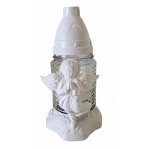 Лампадка стеклянная на 18 часов "Ангел белый"  